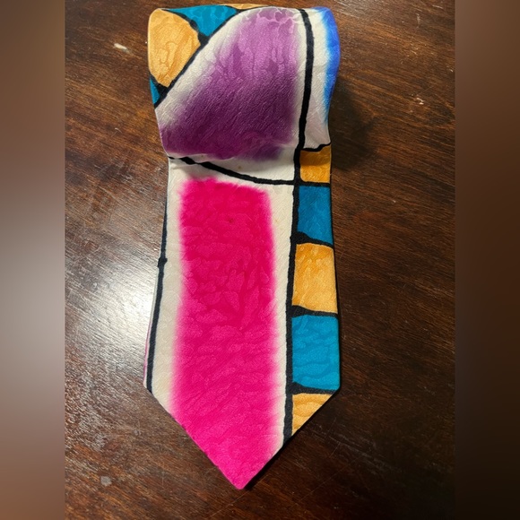 Vintage Robert Daskal handpainted silk tie - Picture 3 of 6